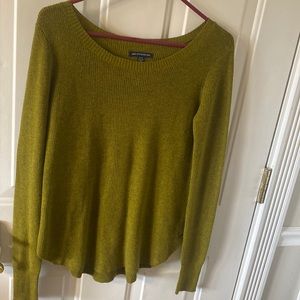 lightweight long sleeve sweater, cotton / polyester, stretchy with scoop neck